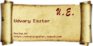 Udvary Eszter névjegykártya